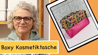 📌Neue Nähsets📌 Boxy Kosmetiktasche groß nähen  kostenlose Maße [upl. by Barmen]