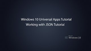 Windows 10 Universal Apps  Json Data with NewtonsoftJson [upl. by Woodman]