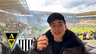 AUFSTEIGER ALEMANNIA AACHEN🏆 Platzsturm⚫️🟡🥳  ALEMANNIA AACHEN vs 1FC BOCHOLT  Stadionvlog [upl. by Odnavres]