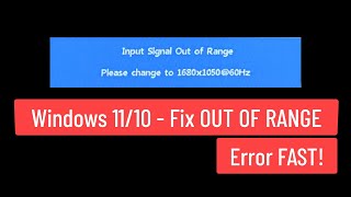 Windows 1110  Fix OUT OF RANGE Error Fast [upl. by Ainesey73]