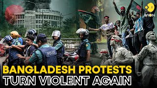 Bangladesh PM Hasina resigns Protesters storm PM Sheikh Hasinas palace amid violent clashes [upl. by Alael882]