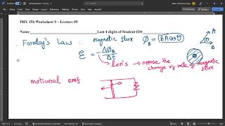 Worksheet 9 Faradays law Induction [upl. by Ened984]