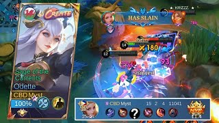 TOP GLOBAL ODETTE SHOWS NO MERCY  ODETTE GAMEPLAY  ODETTE BEST BUILD AND EMBLEM 2024  MLBB [upl. by Issor]