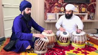 12 matra Ektaal kayda jugalbandi  Prabhdeep Singh our Canadian 🇨🇦 student and his master Gian Singh [upl. by Deerc]