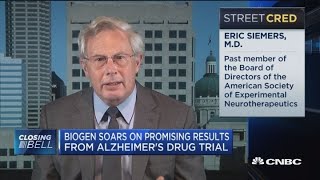 Biogen soars on promising results from Alzheimers drug trial [upl. by Origra]