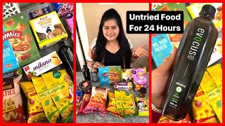 I Ate Only Untried Packaged Food For 24 Hours  Indian Food Challenge [upl. by Ahsemad]