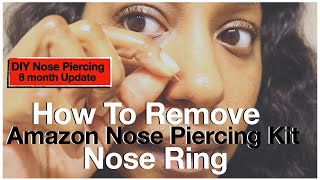 How To Remove Amazon Nose Piercing Kit Ring Quick Simple and Painless [upl. by Aneras670]