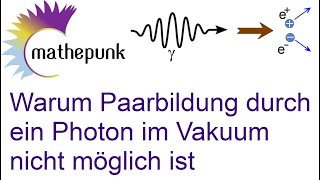 Warum Paarbildung durch ein Photon im Vakuum nicht möglich ist [upl. by Perpetua]