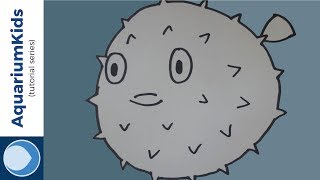 How do you draw a cartoon pufferfish HD [upl. by Anedal261]