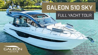 2023 Galeon 510 Skydeck  New Yacht Tour  Sporty Flybridge with Hardtop  Available in UK [upl. by Zarah940]