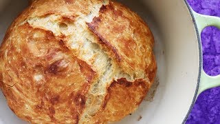 Faster No Knead Bread  So Easy ANYONE can make but NO BOILING WATER [upl. by Worl]