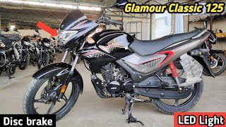 2024 Hero Glamour 125 Classic with LED light amp 5 update l Big changes Mileage Top Speed Disc brake [upl. by Ruthi]