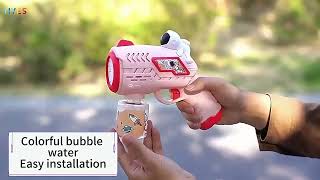 Bubble Maker Machine Summer Outdoor Astronaut Bubble Toys With Led Lights Kids Fun Handheld Electric [upl. by Markman]