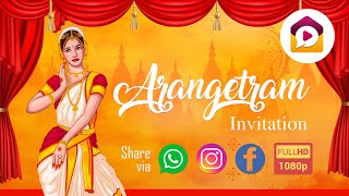 Latest Arangetram Video Invitations  Video Invitation Maker by invitercom [upl. by Finzer422]