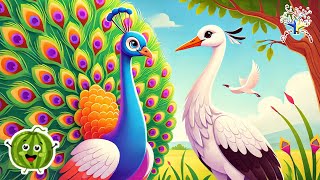 The Peacock and the Crane  Moral Story for Kids  EduFam Bedtime Stories [upl. by Aramo]