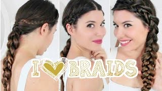 2 ACCONCIATURE FACILI CON LE TRECCE ❤ EASY HAIRSTYLES 2016 ❤ [upl. by Audrye]