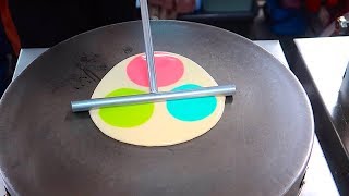 Rainbow Crepe  Street Food in Bangkok Thailand [upl. by Odette]