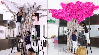 Tree making  with pink leaf tree making diy leaf pink [upl. by Kcireddor771]