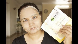 New Garnier Vitamin C Shot FreshMix Booster Mask Review  pinkrussh [upl. by Adnoel599]