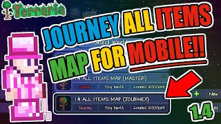 Terraria 14 ALL ITEMS MAP WITH ALL MODES MODDED STACKS [upl. by Lleneg]