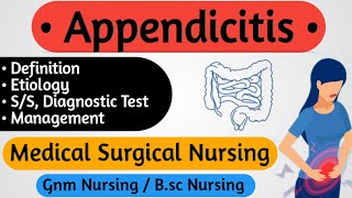 Appendicitis  Appendicitis Lecture In Hindi  Medical Surgical Nursing Lecture  Nursing Notes [upl. by Debee]