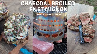 Charcoal Broiled Filet Mignons Recipe  Over The Fire Cooking shorts [upl. by Yerffoeg]