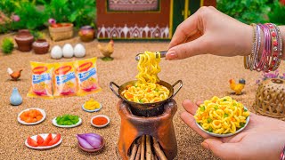 Miniature Egg Masala Maggi  Egg Maggi Recipe  Tiny Foodkey  Anda Masala  Indian Street Food [upl. by Quince]