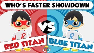 Tag with Ryan  Red Titan Vs Blue Titan  Whos Faster [upl. by Abott]