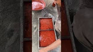 Red Tuff Tile Making With New Desgin shorts tufftiles making [upl. by Anaib]