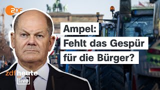 Bauernproteste und Unzufriedenheit Warum die Regierung Vertrauen verliert  ZDFheute live [upl. by Iveel976]