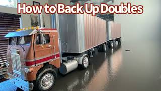 Backing Double Trailers  Part 2 A Train basic instructions How To back double trailers reversing [upl. by Cailly59]