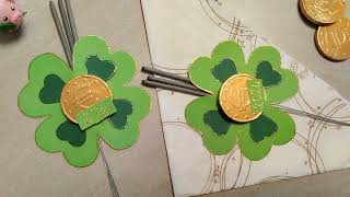 Segnaposto quadrifoglio portafortuna per l ultimo dell annolucky fourleaf clover for New Year [upl. by Xonk967]