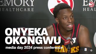 Onyeka Okongwu Press Conference  Atlanta Hawks Media Day 2024 [upl. by Ellenyl]