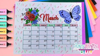 DIY  MARCH CALENDAR  Bullet journal decoration organization ideas [upl. by Fantasia78]