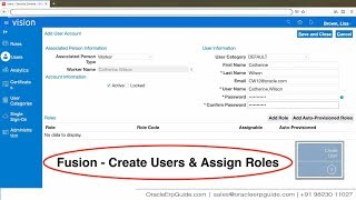 Fusion  Create Users and Assign Roles  OracleErpGuidecom  CA SUHAS VAZE [upl. by Lam]