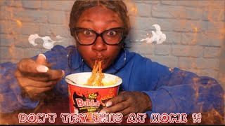 EXTREMELY SPICY NOODLE CHALLENGE  2x SPICY BULD￼AK [upl. by Shirlene885]