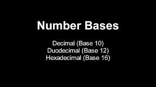 Number Bases [upl. by Rossie]