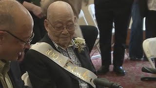 Folsom veteran who survived internment camp turns 100 years old [upl. by Christiane128]