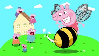 Peppa joins the game quotGiant Bee Transformationquot  Peppa Pig Funny Animation [upl. by Itsa75]