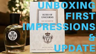 Rush of Unicorns by Parfums Vintage  Unboxing First Impressions and Update [upl. by Kcirdehs]