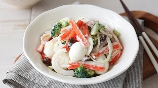 게맛살샐러드 Crab Stick salad  カニカマのサラダ 혼술혼밥도맛있게 byHandycook [upl. by Gninnahc401]