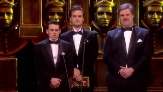 Olivier Award 2016  The Play That Goes Wrong quotBest Performance in a Sequelquot [upl. by Anabal]