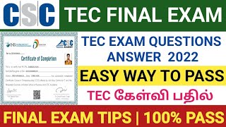 tec exam questions and answers 2022 tamil [upl. by Nanreit]