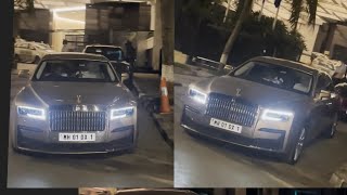 INDIAS RICHEST MAN MUKESH AMBANIS BRAND NEW PETRA GOLD ROLLS ROYCE GHOST EWB ENTRY IN MUMBAI [upl. by Lurleen926]