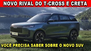 🚨O NOVO RIVAL DO TCROSS E CRETA CHEGA AO BRASIL JAECOO J5 [upl. by Haskel]