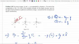 Find Monopole Moment Dipole Moment and Potential for 2 Point Charges P 330 [upl. by Arinaid]