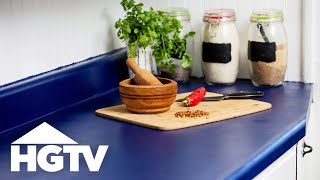 How to Paint Laminate Countertops  HGTV [upl. by Airitak736]