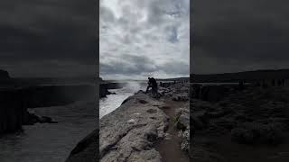 hiking in iceland big waterfall nature prometheus dettifoss wodospad [upl. by Rosecan538]