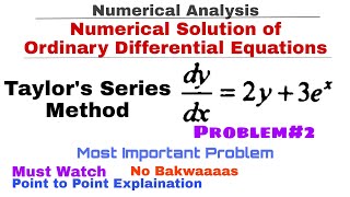 4 Taylors Series Method  Problem2  Numerical Solution of Ordinary Differential Equation [upl. by Wynnie]