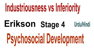 Industriousness vs Inferiority Fourth Stage of Erikson  Erik Erikson Theory  UrduHindi [upl. by Ollayos]